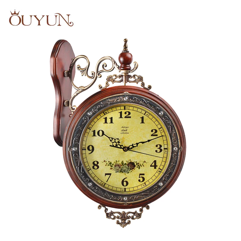 OUYUN Luxury Solid Wall Clock Vintage Double Face Wall Clock Silent Flip Clock Wall Wood Clock Living Room Home Decoration
OUYUN Luxury Solid Wall Clock Vintage Double Face Wall Clock Silent Flip Clock Wall Wood Clock Living Room Home Decoration