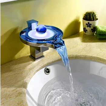 Fashion creative LED color changing bath, all copper hot and cold mixing basin faucet
Fashion creative LED color changing bath, all copper hot and cold mixing basin faucet