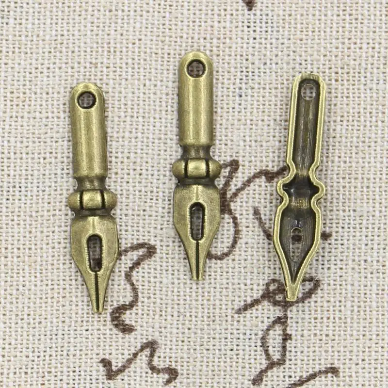 12pcs Charms vintage ink nib pen 32x7mm Antique Making pendant fit,Vintage Tibetan Bronze Silver,DIY bracelet necklace
12pcs Charms vintage ink nib pen 32x7mm Antique Making pendant fit,Vintage Tibetan Bronze Silver,DIY bracelet necklace