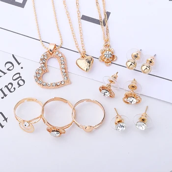 Guvivi Fashion Crystal Jewelry Sets For Women Wedding Gifts NE+BR+ RI Heart Pendant Necklaces Chain Bracelets Set Accessories
Guvivi Fashion Crystal Jewelry Sets For Women Wedding Gifts NE+BR+ RI Heart Pendant Necklaces Chain Bracelets Set Accessories