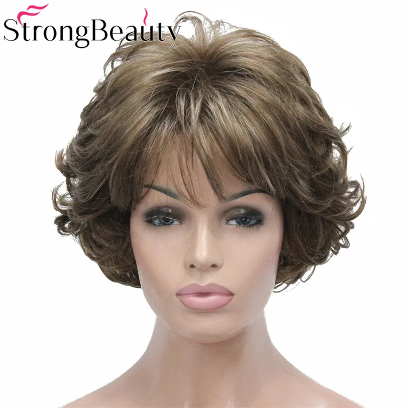 

StrongBeauty Short Curly Synthetic Wigs Heat Resistant Capless Hair Women Wig