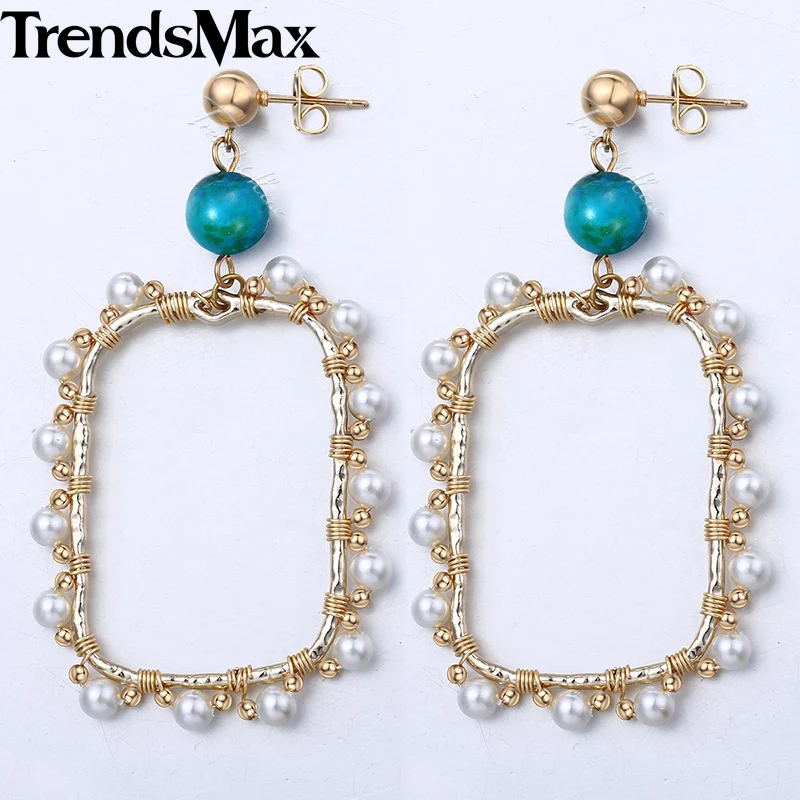 Statement Pearl Earrings For Women Girls Blue Stone Bead Dangle Drop Earrings 2018 Woman Wholesale Party Jewelry Gift KDE02
Statement Pearl Earrings For Women Girls Blue Stone Bead Dangle Drop Earrings 2018 Woman Wholesale Party Jewelry Gift KDE02