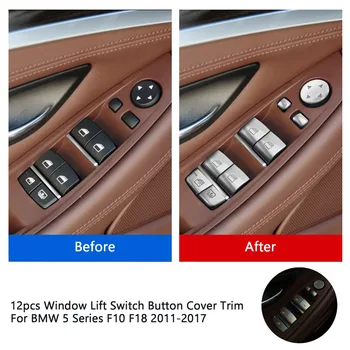 Areyourshop Car 12pcs Window Lift Switch Button Cover Trim For BMW 5 Series F10 F18 2011-2017 2012 2013 2014 Car accessories
Areyourshop Car 12pcs Window Lift Switch Button Cover Trim For BMW 5 Series F10 F18 2011-2017 2012 2013 2014 Car accessories