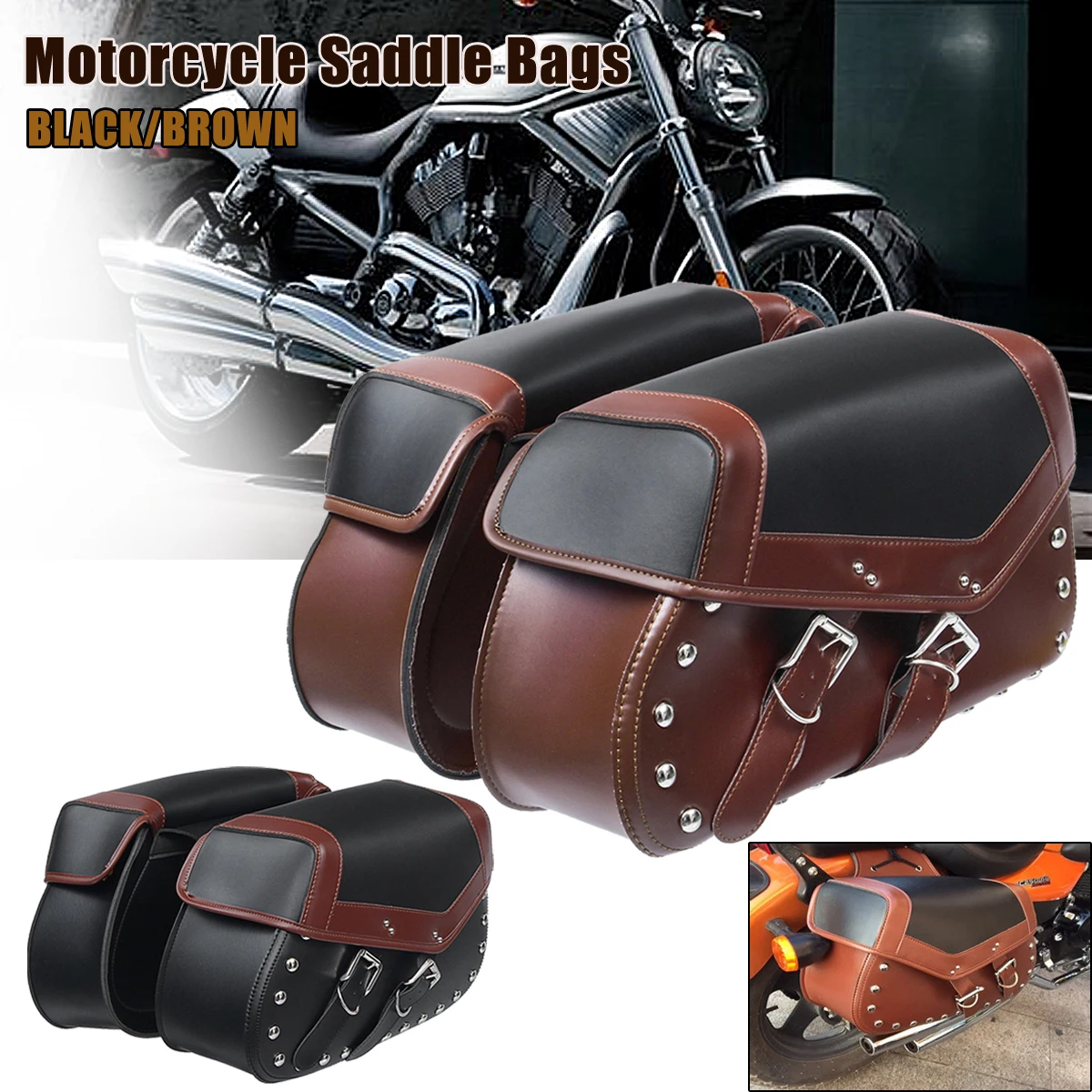 2 x Universal Motorcycle Saddle Bags Bike Side Storage Fork Tool Pouch for Harley for Honda
2 x Universal Motorcycle Saddle Bags Bike Side Storage Fork Tool Pouch for Harley for Honda
