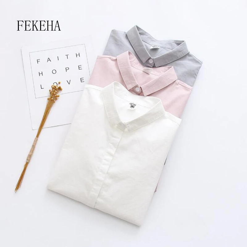 FEKEHA Office Women White Blouse Work Wear Shirt Autumn Cotton Long Sleeve Pink Grey Work Wear Ladies Tops Female Shirt Solid
FEKEHA Office Women White Blouse Work Wear Shirt Autumn Cotton Long Sleeve Pink Grey Work Wear Ladies Tops Female Shirt Solid