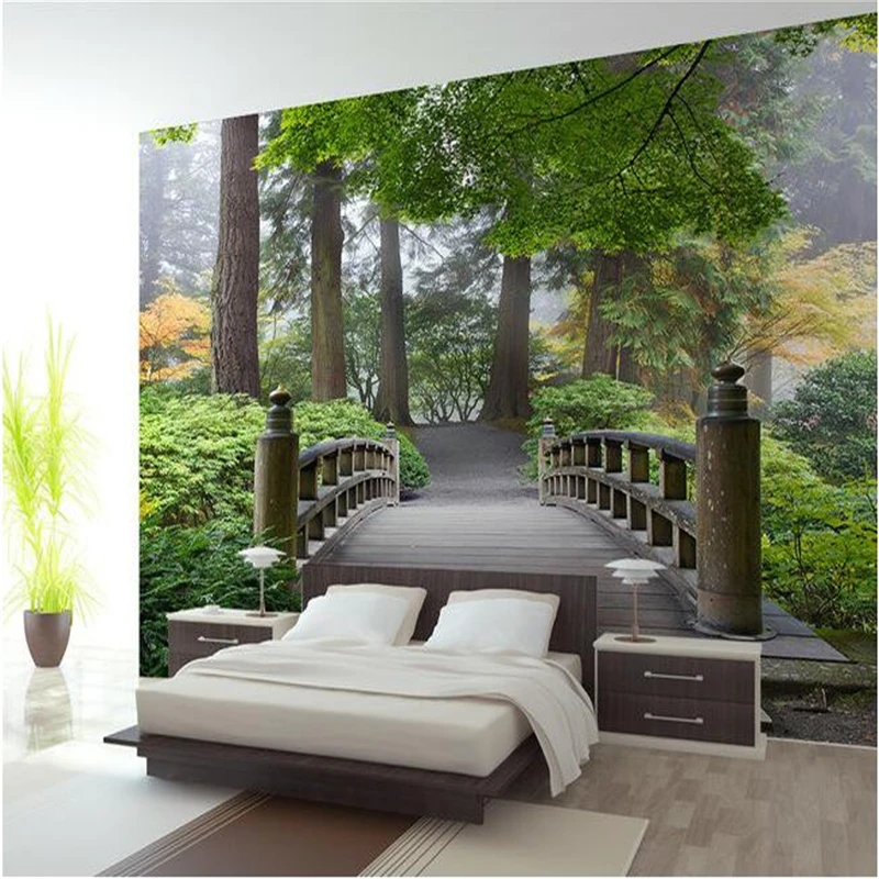 

Фотообои для стен, пейзаж 3 d, мост, пейзаж, 3d декор, beibehang