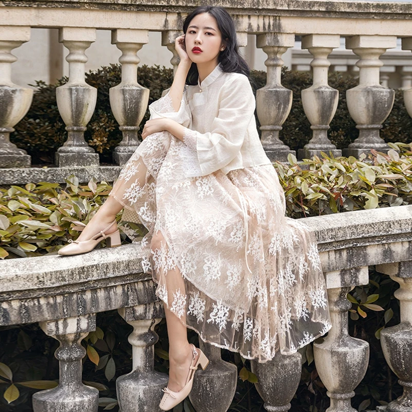 SexeMara fashion The New Lace shirt + tie rope embroidered strap dress two-piece free shipping
SexeMara fashion The New Lace shirt + tie rope embroidered strap dress two-piece free shipping