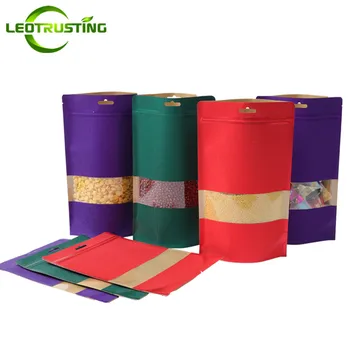 Leotrusting Thick Kraft Paper Clear Window Bag Eco-friendly Hanging Paper Gift Bag Resealable Coffee Candy Nuts Packing Bag
Leotrusting Thick Kraft Paper Clear Window Bag Eco-friendly Hanging Paper Gift Bag Resealable Coffee Candy Nuts Packing Bag