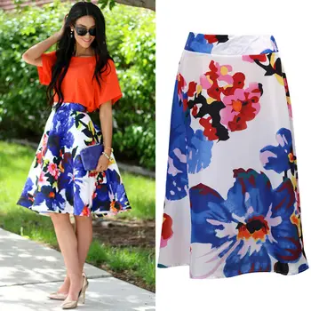 Women High Waist A Line Knee Length Skirts Floral Print Skirt Slim Casual Beach Dinner Formal Work Skirt 
Women High Waist A Line Knee Length Skirts Floral Print Skirt Slim Casual Beach Dinner Formal Work Skirt