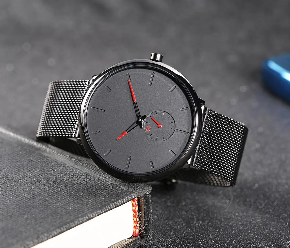 Top Brand Luxury Fashion Ultra-Thin Mesh Quartz Watch Men Casual Waterproof Sport Watch Relogio Masculino