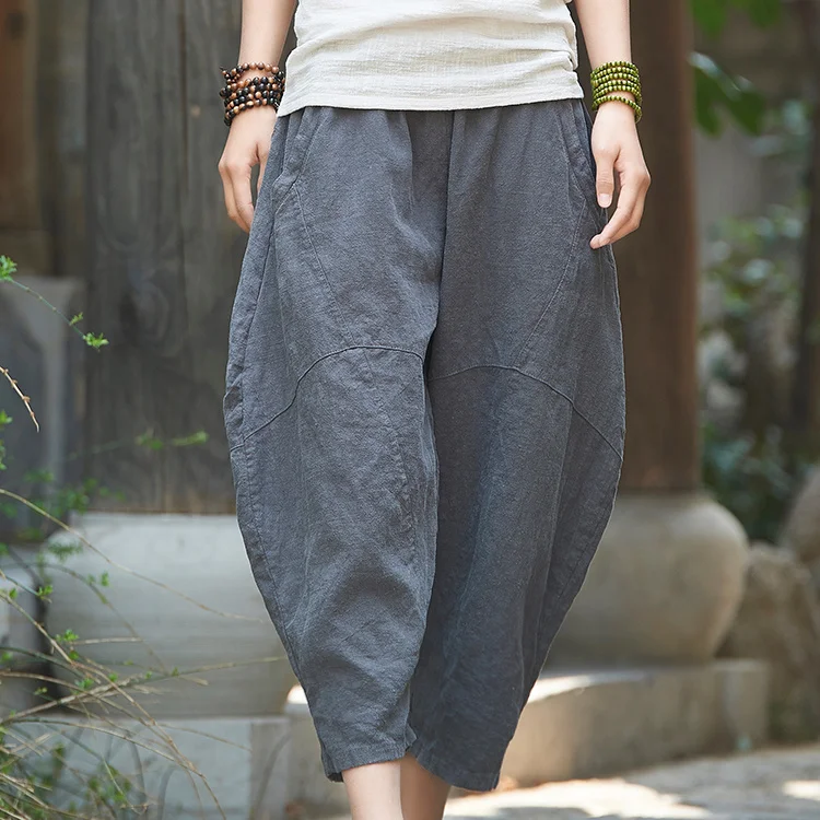women Harem pants spliced lantern trousers linen loose pants ankle length white pant retro elastic waist pantalones
women Harem pants spliced lantern trousers linen loose pants ankle length white pant retro elastic waist pantalones