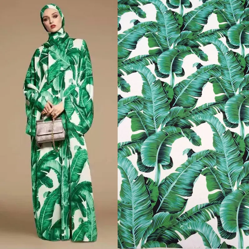 145cm green banana leaf print clothing fabric diy shirt dress scarf fabric clothing polyester fabric material wholesale cloth
145cm green banana leaf print clothing fabric diy shirt dress scarf fabric clothing polyester fabric material wholesale cloth