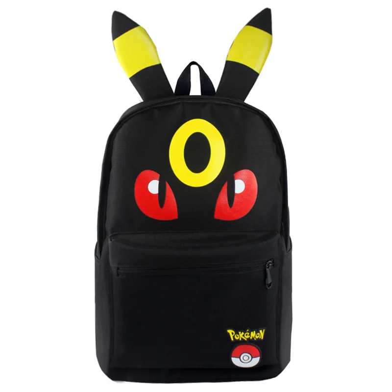 Image Less Is More Anime Pokemon Pocket Monster High Quality Canvas Solid Color Laptop Backpack Double Shoulder School Bag Umbreon