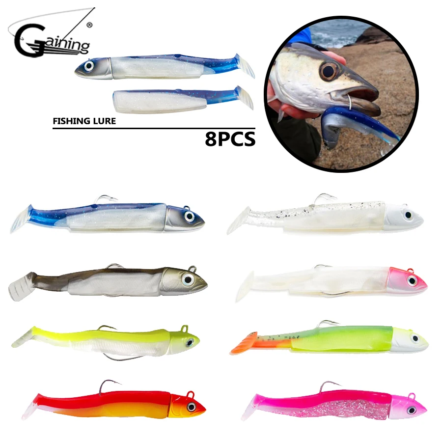 Gaining 8pcs Jig Lure Black 11.5cm 25g 12g Minnow Fishing Lure Soft Pike Lure Lead Head Jigs Bass Fishing Leurre
Gaining 8pcs Jig Lure Black 11.5cm 25g 12g Minnow Fishing Lure Soft Pike Lure Lead Head Jigs Bass Fishing Leurre
