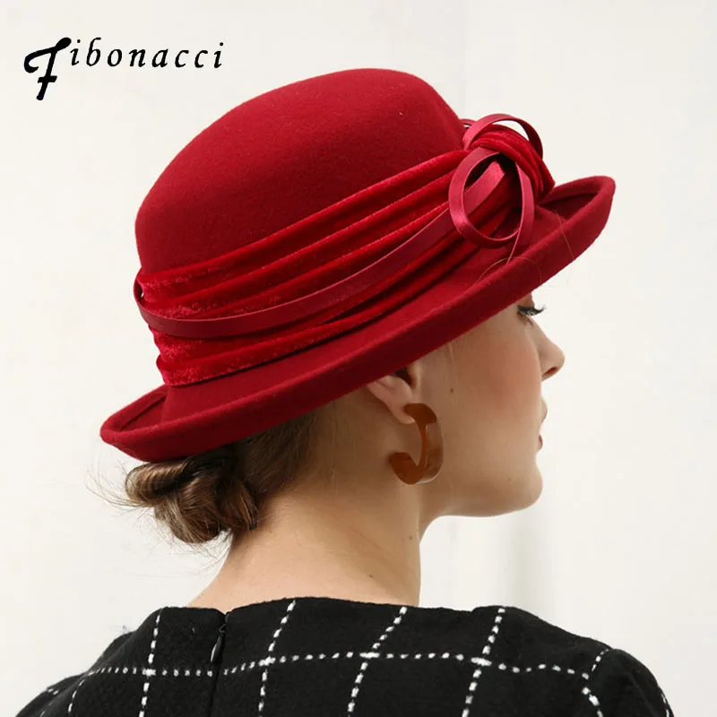 Fibonacci Fedoras Wool Felt Hat Female Flanging Velvet 8 Words Bow Dome Fedora Hats for Women
Fibonacci Fedoras Wool Felt Hat Female Flanging Velvet 8 Words Bow Dome Fedora Hats for Women