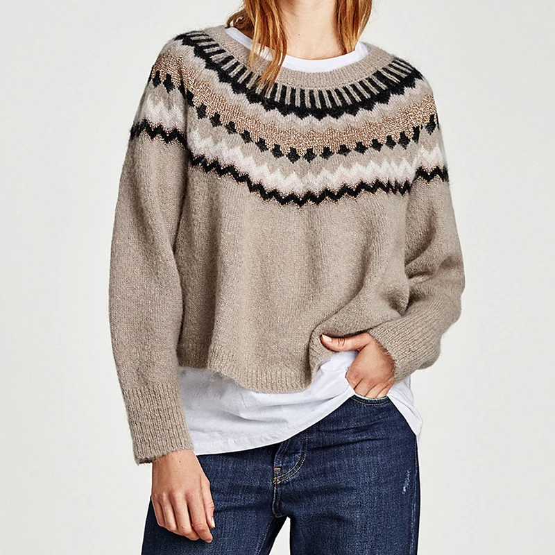 Thick Sweater Autumn Pullover Women Warm Top Female Geometric Print Long Sleeve Sweaters For Ladies 2018 Women Pullovers Sweater
Thick Sweater Autumn Pullover Women Warm Top Female Geometric Print Long Sleeve Sweaters For Ladies 2018 Women Pullovers Sweater