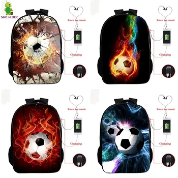 Sac A Doc 16 Inch Laptop Backpack Girls Boys School Backpacks 3d Fire Football Prints Student Bagpack USB Charge Mochila Escolar
Sac A Doc 16 Inch Laptop Backpack Girls Boys School Backpacks 3d Fire Football Prints Student Bagpack USB Charge Mochila Escolar