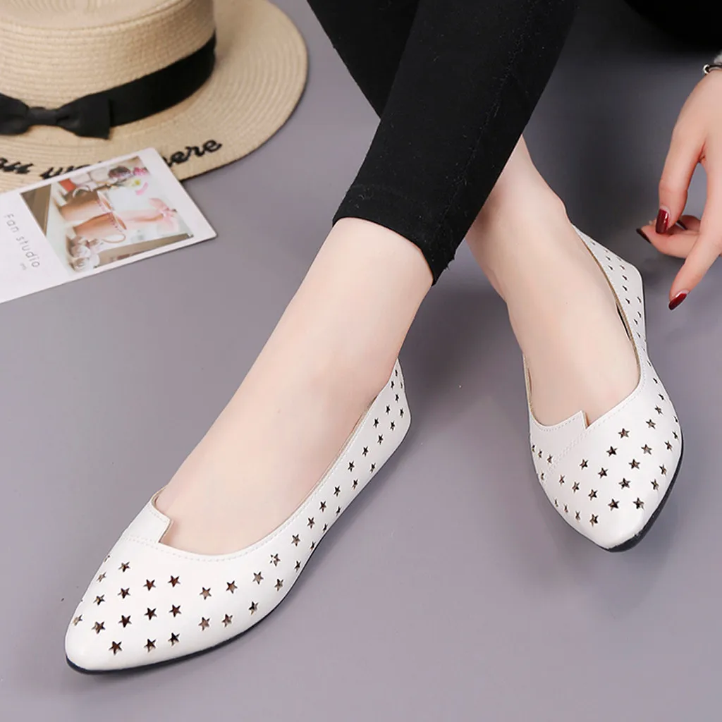 2019 New Flats shoes woman's Fashion Leisure Solid Hollow Out Flat Pointed Toe Slip-on Casual Shoes Breathable Soft Ladies shoe
2019 New Flats shoes woman's Fashion Leisure Solid Hollow Out Flat Pointed Toe Slip-on Casual Shoes Breathable Soft Ladies shoe