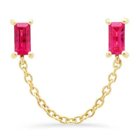 red green white blue baguette single stone stud with tassel chain fashion 2 hole stud earring for women
red green white blue baguette single stone stud with tassel chain fashion 2 hole stud earring for women