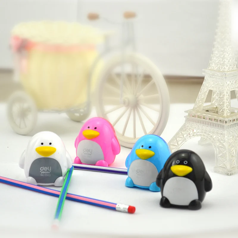 12 Pcs Plastic Colored Cartoon Penguin Double Holes Pencil Sharpener For Students 3 Colors Deli 0563
12 Pcs Plastic Colored Cartoon Penguin Double Holes Pencil Sharpener For Students 3 Colors Deli 0563