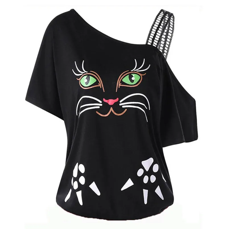 Cute Women Cat Printing Off Shoulder T-Shirt Short Sleeve Tops Large Size Soft Clothes For Women Girls Camisetas Mujer 40JA23
Cute Women Cat Printing Off Shoulder T-Shirt Short Sleeve Tops Large Size Soft Clothes For Women Girls Camisetas Mujer 40JA23