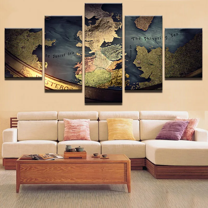 Modern Decor Canvas Painting Frame Home Bedroom Wall Art 5 Pieces Game Of Thrones Map Pictures HD Printed Modular Poster
Modern Decor Canvas Painting Frame Home Bedroom Wall Art 5 Pieces Game Of Thrones Map Pictures HD Printed Modular Poster