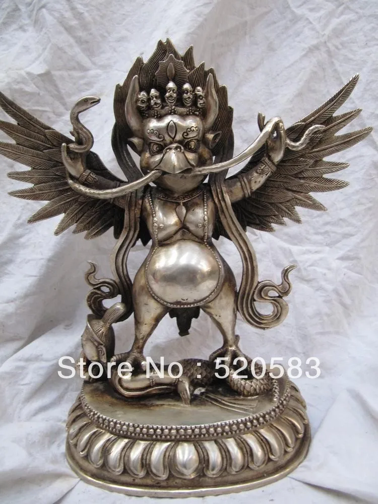 free 11 inch tibetan silver carvings bird redpoll Garuda Dharmakaya buddha statue fast
free 11 inch tibetan silver carvings bird redpoll Garuda Dharmakaya buddha statue fast