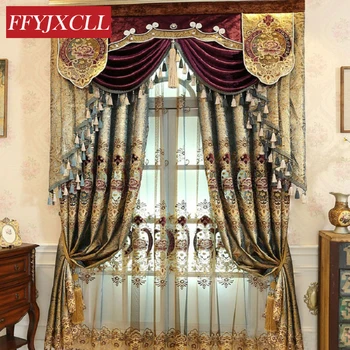 Dark Gold Color Europe Luxury Villa Valance Floral Curtains For living Room Bedroom Window Embroidered Tulle Curtains Drapes
Dark Gold Color Europe Luxury Villa Valance Floral Curtains For living Room Bedroom Window Embroidered Tulle Curtains Drapes