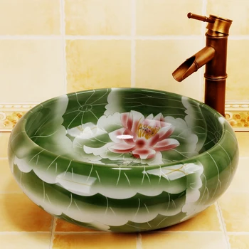 Chinese Ceramic Art Basin Sinks Counter Top Wash Basin Bathroom Vessel Sinks vanities blue and white ceramic wash basin lotus
Chinese Ceramic Art Basin Sinks Counter Top Wash Basin Bathroom Vessel Sinks vanities blue and white ceramic wash basin lotus