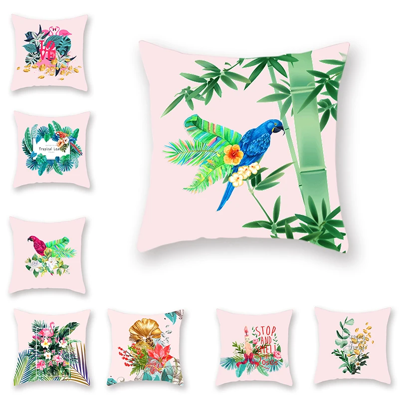 Double-sided throw pillow covers Tropical Flower Cushion Cover Bird Pattern Decoration Parrot English Flamingo decorative Home
Double-sided throw pillow covers Tropical Flower Cushion Cover Bird Pattern Decoration Parrot English Flamingo decorative Home