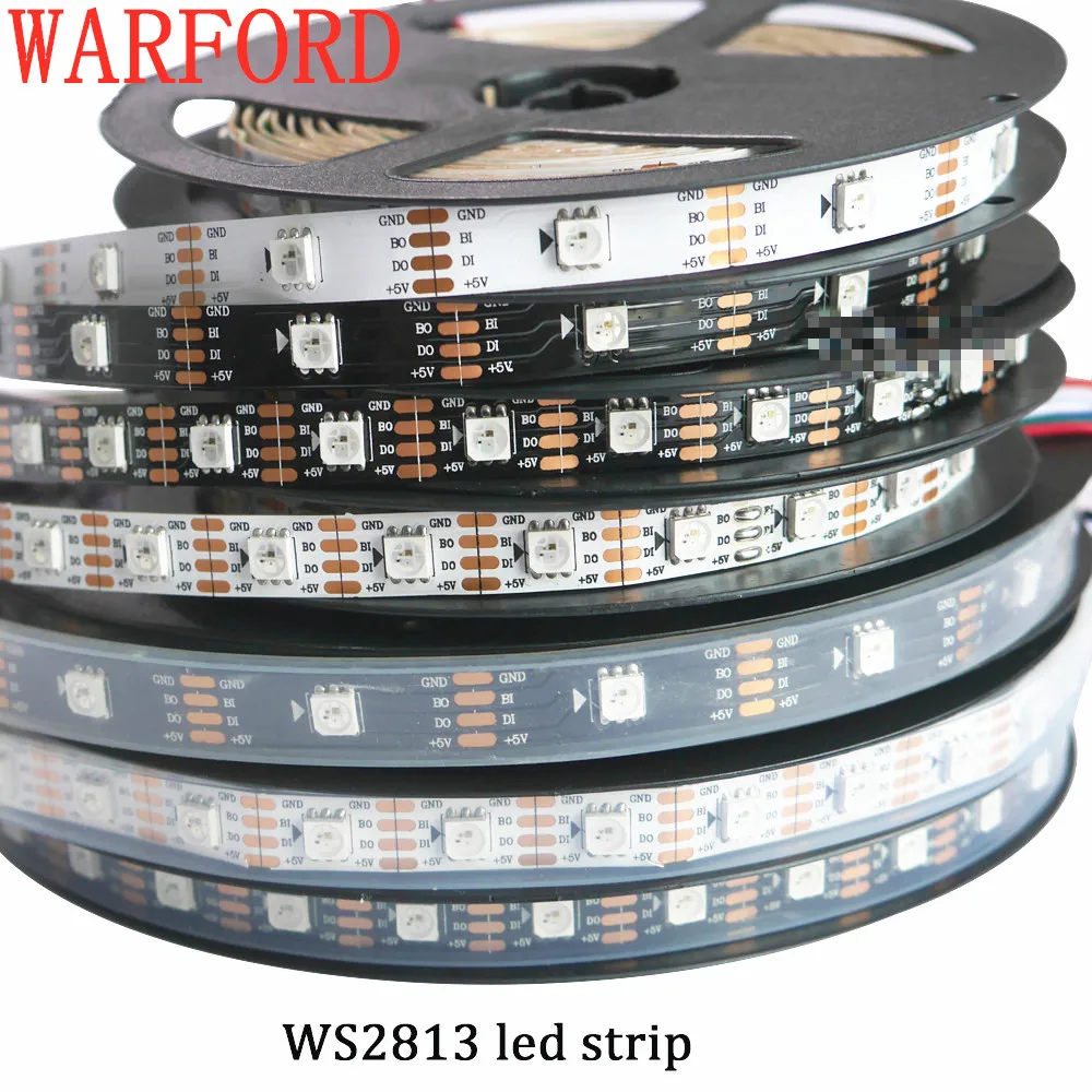 WARFORD 1m/5m WS2813 Smart led pixel strip,Black/White PCB,30/60 leds/m WS2813 IC;better than WS2812B strip,IP30/IP67 DC5V
WARFORD 1m/5m WS2813 Smart led pixel strip,Black/White PCB,30/60 leds/m WS2813 IC;better than WS2812B strip,IP30/IP67 DC5V