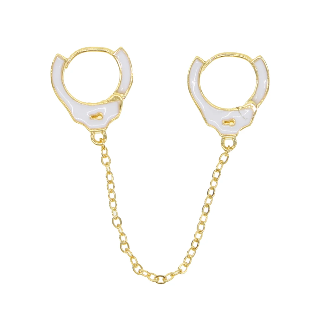 Black white red blue enamel handcuffs charm earring with gold color plated women wedding party earring jewelry gift
Black white red blue enamel handcuffs charm earring with gold color plated women wedding party earring jewelry gift