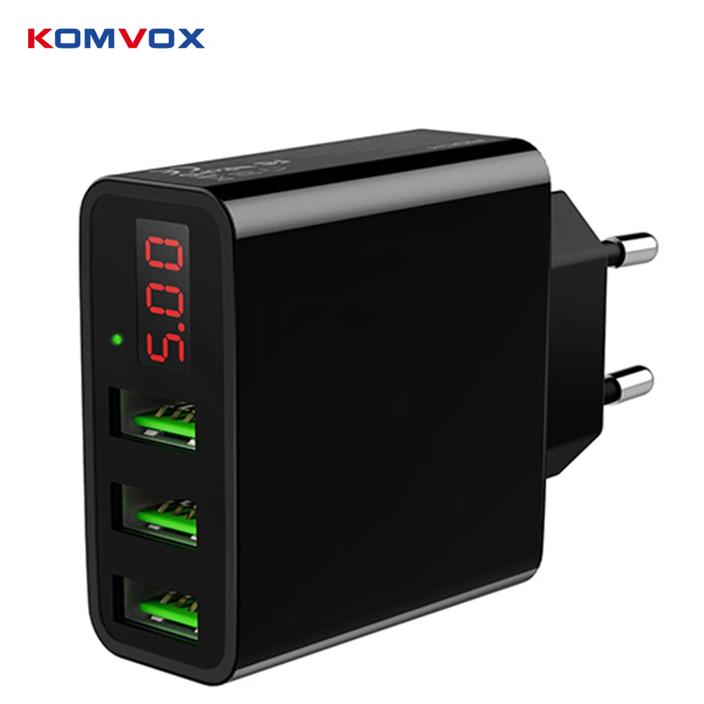 3 Port Smart Digital USB Charger EU/US Plug 5V/3A Fast Charger For iPhone X 7 8 Plus Xiaomi mi mix s2 Samsung galaxy s9 S8
3 Port Smart Digital USB Charger EU/US Plug 5V/3A Fast Charger For iPhone X 7 8 Plus Xiaomi mi mix s2 Samsung galaxy s9 S8