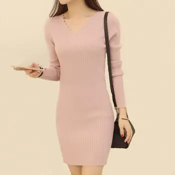 Wave V Neck Sweaters Womens New Fashion Solid Color Jumper Slim Knitted Pullovers Elastic Bodycon Long Sleeve Sweater Dress
Wave V Neck Sweaters Womens New Fashion Solid Color Jumper Slim Knitted Pullovers Elastic Bodycon Long Sleeve Sweater Dress