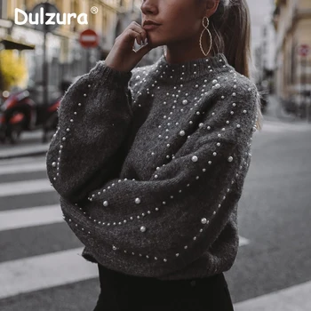 Autumn Trendy Pearl Beading Sweater Pullovers Women 2018 Winter Mock Turtleneck Knitwear Batwing Sleeve Sweaters Jumpers Femme
Autumn Trendy Pearl Beading Sweater Pullovers Women 2018 Winter Mock Turtleneck Knitwear Batwing Sleeve Sweaters Jumpers Femme