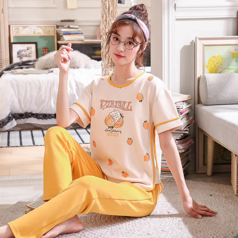 2019 New Women Pajamas Sets Spring Short Sleeve Cartoon Print Cute Sleepwear Girl Pijamas Mujer Leisure Nightgown Adult Clothes
2019 New Women Pajamas Sets Spring Short Sleeve Cartoon Print Cute Sleepwear Girl Pijamas Mujer Leisure Nightgown Adult Clothes