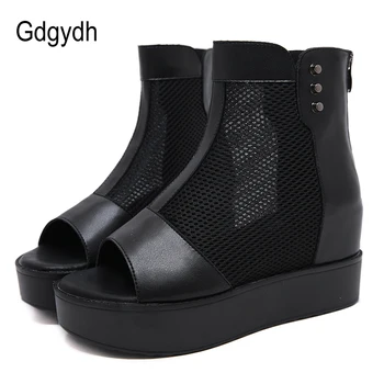 Gdgydh Open Toe Ankle High Heels Platform Boots Women Black Leather Ladies Summer Shoes Autumn Basic Zipper Wedge Comfortable
Gdgydh Open Toe Ankle High Heels Platform Boots Women Black Leather Ladies Summer Shoes Autumn Basic Zipper Wedge Comfortable