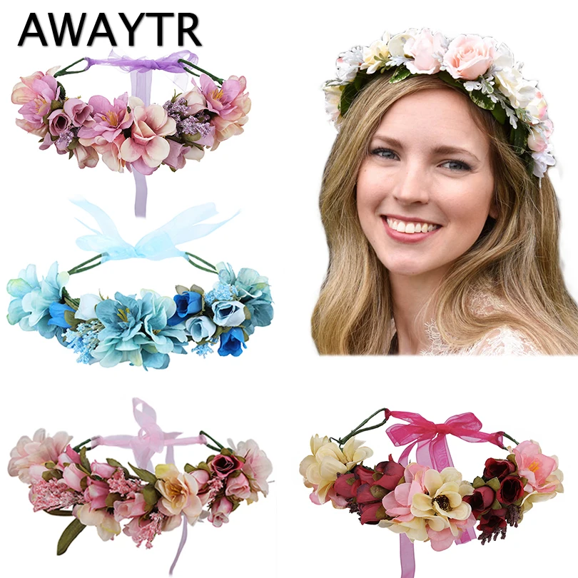 AWAYTR New Fashion Boho Bride Flower Crown Headdress Women Wedding Hair Accessories Wreath Girl Floral Headband for Party Photo
AWAYTR New Fashion Boho Bride Flower Crown Headdress Women Wedding Hair Accessories Wreath Girl Floral Headband for Party Photo