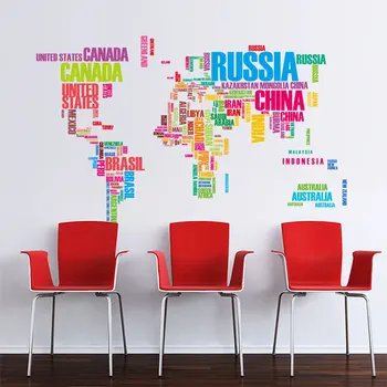 Creative Home Decor Plane Wall Stickers Colorful World Map of English Country Name For Living Room 60*90 CM Mural Art Decals
Creative Home Decor Plane Wall Stickers Colorful World Map of English Country Name For Living Room 60*90 CM Mural Art Decals