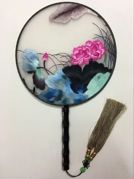 Fine Round Gift Fan Traditional Handmade Double Embroidered Mulberry Silk Hand Held Fan Decoration Ebony Handle Chinese Fan
Fine Round Gift Fan Traditional Handmade Double Embroidered Mulberry Silk Hand Held Fan Decoration Ebony Handle Chinese Fan