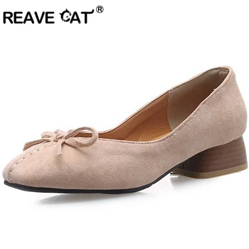 REAVE CAT 2019 New Single shoes Ladies spring summer shoes Butterfly-knot Flock Female mujer Black White Lotus Big size 46 A1702
REAVE CAT 2019 New Single shoes Ladies spring summer shoes Butterfly-knot Flock Female mujer Black White Lotus Big size 46 A1702