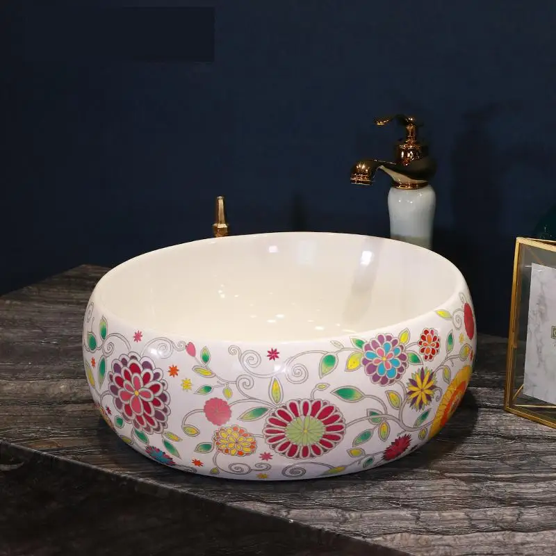 Round Artistic Handmade Ceramic wash basin Round Counter top wash basin art ceramic bathroom sinks
Round Artistic Handmade Ceramic wash basin Round Counter top wash basin art ceramic bathroom sinks