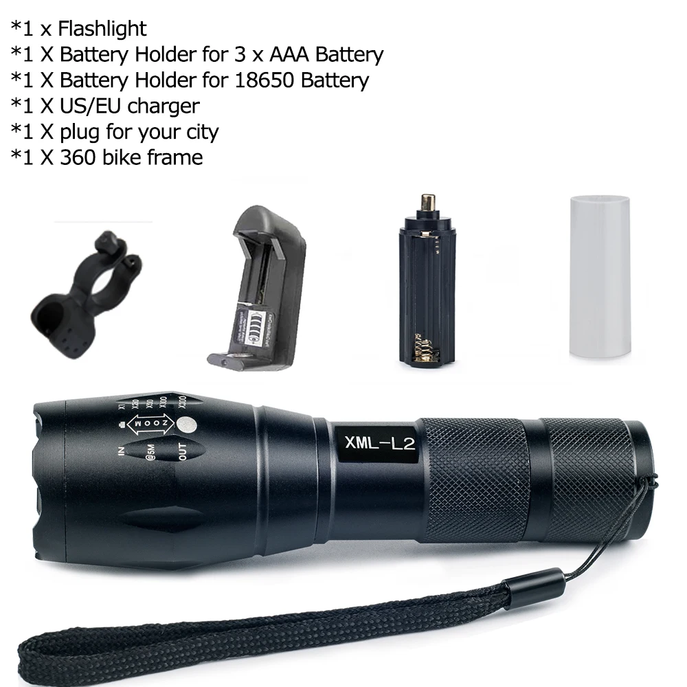 UniqueFire Tactical Flashlight Zoom 1200LM Powerful XM-L2 Led Flashlight 5 Modes Light Torch Lantern For 18650/3xAAA Battery
UniqueFire Tactical Flashlight Zoom 1200LM Powerful XM-L2 Led Flashlight 5 Modes Light Torch Lantern For 18650/3xAAA Battery