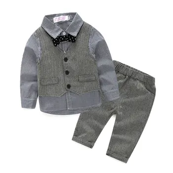 baby boy clothes set newborn gentleman bow tie suit 3 pieces gray waistcoat+shirt+pants kids boys clothing sets for birthday
baby boy clothes set newborn gentleman bow tie suit 3 pieces gray waistcoat+shirt+pants kids boys clothing sets for birthday