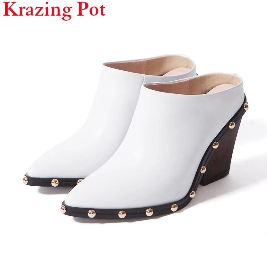 New arrval Brand Slingback Sweet Pointed Toe Women Pumps Thick High Heel Solid Rivets Causal Office Lady Work Model Shoes L41
New arrval Brand Slingback Sweet Pointed Toe Women Pumps Thick High Heel Solid Rivets Causal Office Lady Work Model Shoes L41