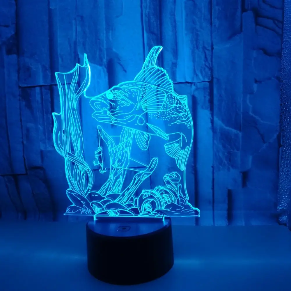 Fish 3d led Lamp Fishing Seven color Touch Control Led 3d Stereo Vision Table Lamp Children's room decoration 3D light
Fish 3d led Lamp Fishing Seven color Touch Control Led 3d Stereo Vision Table Lamp Children's room decoration 3D light