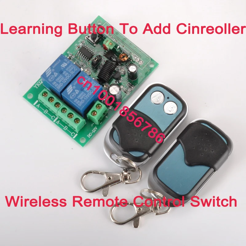 RF Wireless Remote Control Switch 12V 2CH Receiver board&Transmitter remote controller 10A output state is adjustable 315/433MHZ
RF Wireless Remote Control Switch 12V 2CH Receiver board&Transmitter remote controller 10A output state is adjustable 315/433MHZ