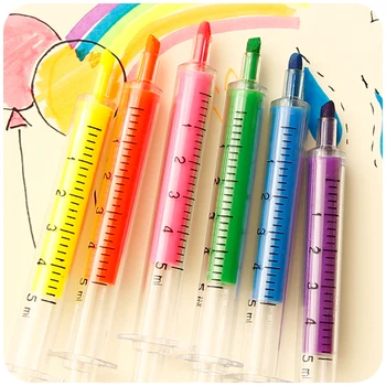 6 color/Lot Syring Highlighter marker Fluorescent pen Neon Syringe Stationery Office School supplies caneta seringa 6251
6 color/Lot Syring Highlighter marker Fluorescent pen Neon Syringe Stationery Office School supplies caneta seringa 6251