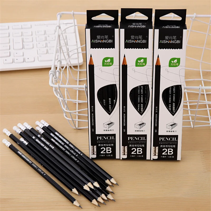 12 Pieces Handsome Black Appearance 2B Pencils Wood Painting Draw Write Pen Office School Student Test Useful Writing Pencil
12 Pieces Handsome Black Appearance 2B Pencils Wood Painting Draw Write Pen Office School Student Test Useful Writing Pencil
