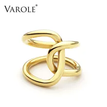 VAROLE doble línea Cross winding anillos para las mujeres anillos infinito regalos personalizados diseño único moda joyería Anel Feminino(China)